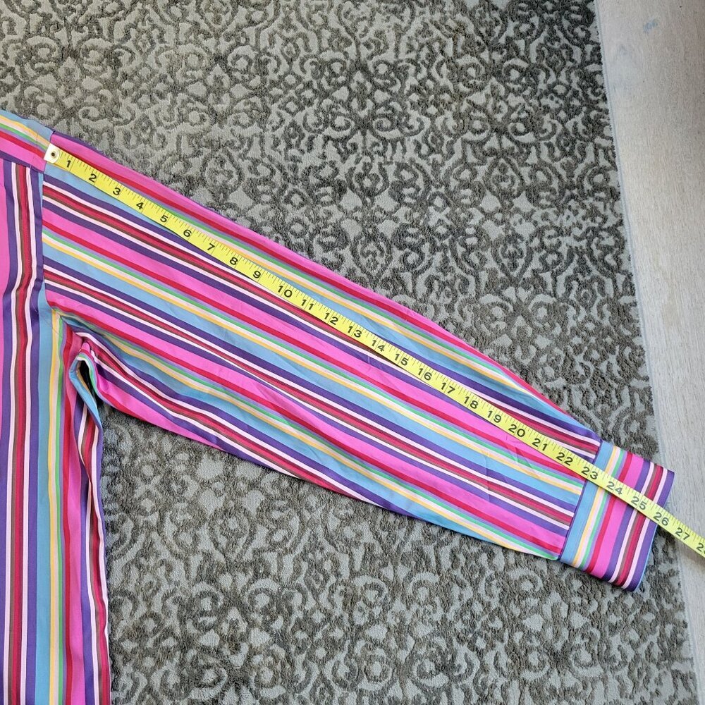 NWT ETRO Milano Rainbow Striped Button Up Men's Shirt Size 42 - Picture 10 of 11